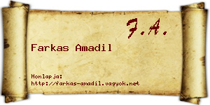 Farkas Amadil névjegykártya